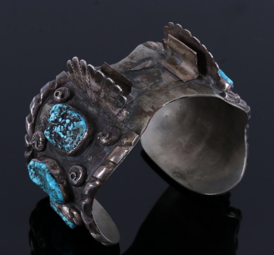 Navajo Old Pawn Sleeping Beauty Turquoise Cuff