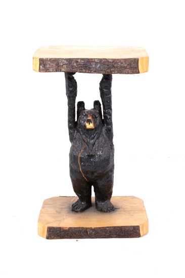 Montana Chainsaw Carved Black Bear Side Table