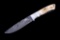 M.T. Knives Sambar Stag & Ladder Damascus Knife
