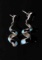 Navajo Sterling White Fire Opal & Jet Earrings