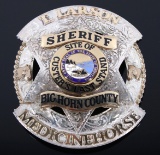 Big Horn County Montana Gold Silver Sheriff Badge