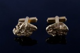 Alaskan 24K Gold Nugget Cufflinks 1950's