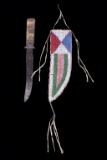 Wyoming Arapaho Beaded Sheath & Trade Knife 19th C