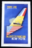 Fabre Line Marseille Mediterranean New-york Poster
