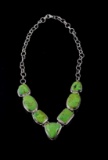 Taxco Sterling Silver Gaspeite Necklace