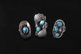 Collection of Navajo Silver & Turquoise Rings