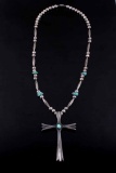 Navajo Silver & Turquoise Cross Necklace