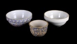 Collection of Early Sponge Ware Mixing Bowls
