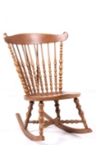 Early Carved Quarter Sawn Oak Rocking Chair
