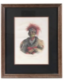 1842 Otoe Chief Framed Lithograph by James G Clark