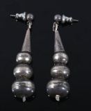 Navajo Sterling Earrings Cone & Graduated Beads