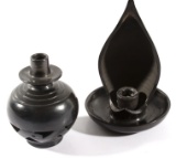 Oaxaca Black Handmade Pottery Candle Holders