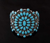 Navajo Petit Point Turquoise LARGE Cuff