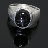 Large Star Sapphire Sterling Ring c.1950's