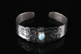 Navajo Sterling & Turquoise Thunder Bird Cuff