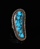 Navajo Sterling Silver Lone Mt. Turquoise Ring