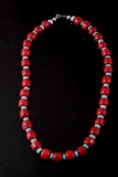 Navajo Turquoise & Branch Coral Necklace