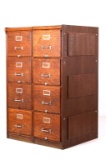 Oak Rockwell-Wabash Co. Vertical Filing Cabinet