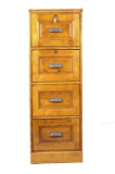 Solid Oak Raised Panel File Cabinet