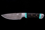 M.T. Knives Bozeman Damascus Buffalo & Turquoise