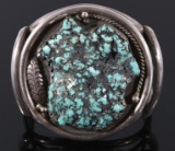 Hasteen Heavy 126 Gram Vintage Native American Navajo Sterling Silver Turquois Einlay Bracelet Hasteen Heavy 126 Gram Vintage Native American Navajo Sterling Silver Turquois Einlay Bracelet
