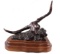Long Horn Cow Skull Bronze Sculpture by Ted Long