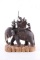 Early 1900's Carved Wood Elephant w/ Riders