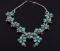 Navajo Apache Blue Squash Blossom Necklace