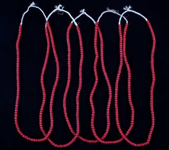 Hudson Bay Red White Heart Trade Bead Necklaces