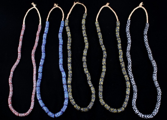 Millefiori African Trade Bead Necklace Collection