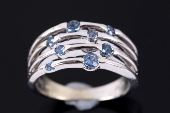 Montana Yogo Sapphire 14K White Gold Ring