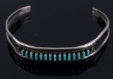 Navajo Sterling & Turquoise Petite Old Pawn Cuff