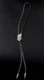 Navajo Sterling & Turquoise Chip Inlay Bolo Tie