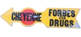 Cheyenne Metal Forbes Drug Advertising Sign