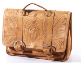 Hand Tooled Genuine Leather Satchel or Briefcase