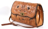 Large Hand Tooled Western Leather Purse