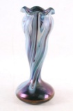 Art Deco Royal Purple/ Blue Pulled Glass Vase