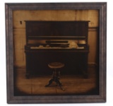 Saloon Piano & Stone Gold Foil Framed Photograph