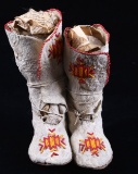 Crow Beaded High-Top Child's Moccasins c.1890-1900