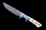 M.T. Knives Turquoise Bowie Damascus Knife