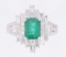 Great Gatsby Art Deco Emerald & VS2 Diamond Ring