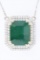 RARE 14.37 ct Emerald & Diamond 18K Gold Necklace