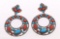 Art Nouveau Turquoise, Coral & Diamond Earrings
