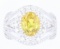 RARE Orangy Yellow Sapphire & Diamond Ring