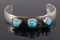 Navajo Signed Turquoise Child Silver Bracelet