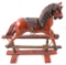 Red and Black Wooden Toy Rocking Horse