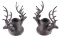 Pair of Cast Iron Stag Candle Holders