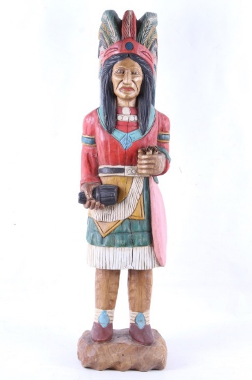 Cigar Store Indian American Carved Wood