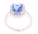 RARE Montana Sapphire & VS2 Diamond Platinum Ring