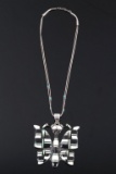 Navajo Signed Sterling & Multi Stone Necklace